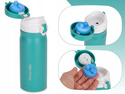 KUBEK TERMICZNY TERMOS STALOWY 100% SZCZELNY pojemny bidon 360 ml KAMILLE na Arena.pl