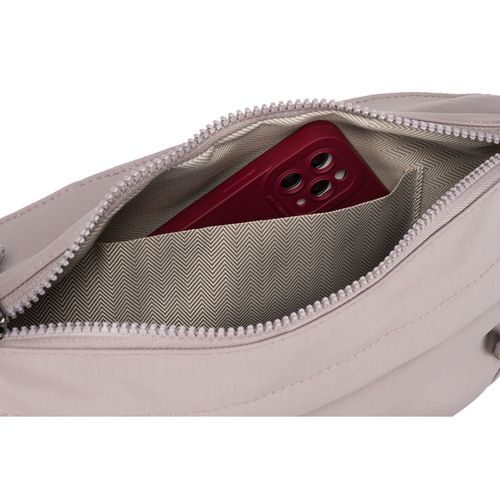 saszetka damska z poliestru w kolorze lila z kieszonką na froncie na Arena.pl