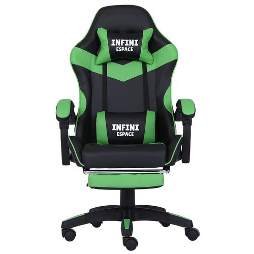 Fotel Gamingowy z podnóżkiem INFINI ESPACE Green na Arena.pl