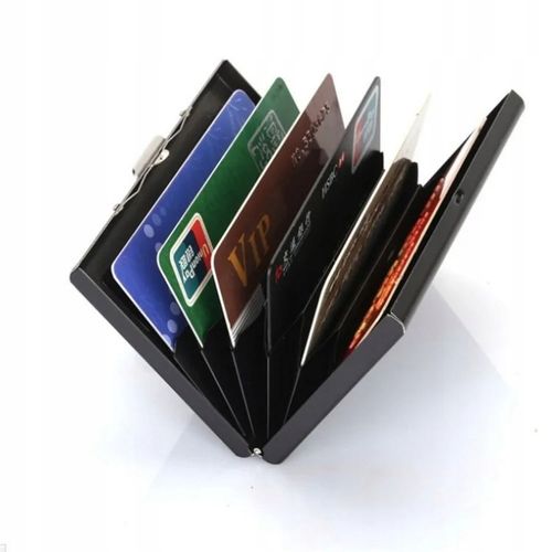 ETUI NA KARTY Metalowe PORTFEL NA KARTY CARD HOLDER Czarny na Arena.pl