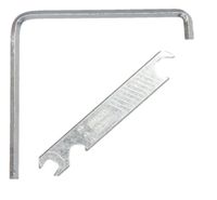 Zestaw 2szt: klucz imbus 4mm, 75x75mm + klucz do regul.okien