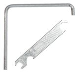 Zestaw 2szt: klucz imbus 4mm, 75x75mm + klucz do regul.okien