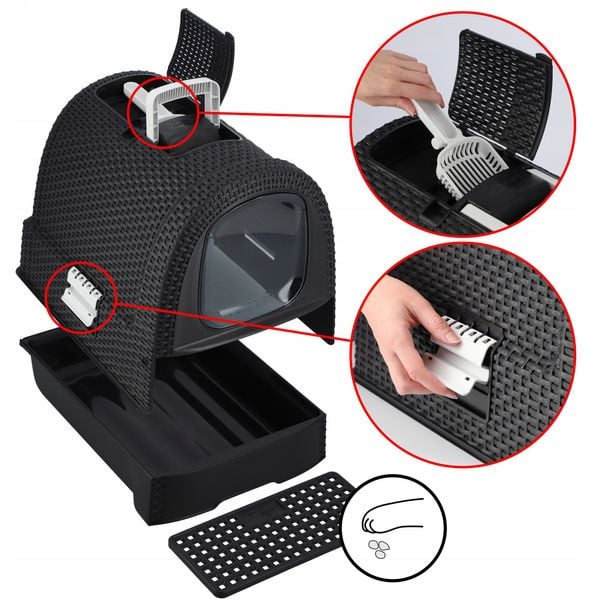 Curver 198846 Kuweta Dla Kota Toaleta Grafit zdjęcie 3