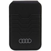 Audi Leather Wallet Card Slot Stand czarny/black MagSafe AU-MSCH-GT/D3-BK