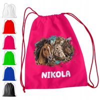 WOREK PLECAK SPORTOWY NA WF DLA DZIECI - KOŃ + IMIĘ! KUCYK JEŹDZIECTWO