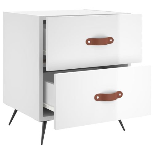 Szafka nocna, wysoki połysk, biała, 40x35x47,5 cm na Arena.pl