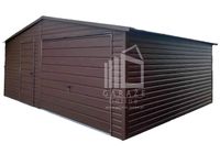 GARAŻ BLASZANY 6m x 6m - Brama uchylna - drzwi  ID391 6x6
