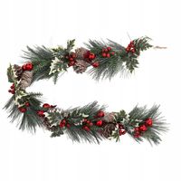 GIRLANDA SOSNOWA Z SZYSZKAMI STROIK NA SCHODY OZDOBA ŚWIĄTECZNA 100 CM