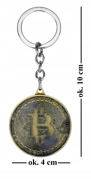 1 2409 Breloczek Moneta Bitcoin Krypto Waluta Brąz Blockchain Mining zdjęcie 10