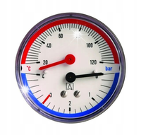 TERMOMANOMETR TERMOMETR MANOMETR TYLNY DOCZOŁOWY FI 80 0-4 BAR 20-120°C