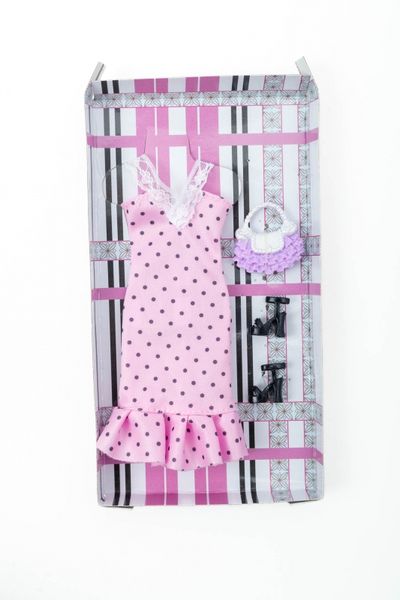 Ubranka dla Lalek SUKNIA TOREBKA BUTY sukienka Ciuchy #A1 zdjęcie 3