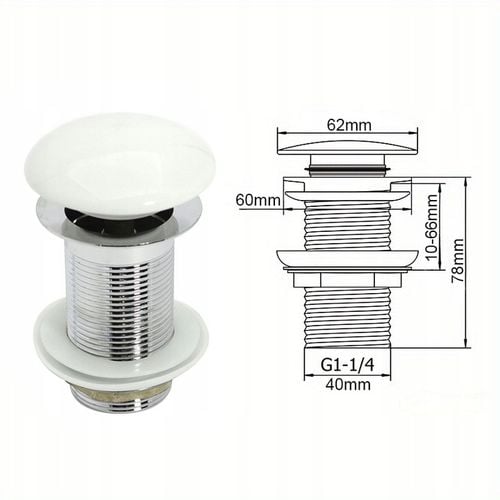 KOREK DO UMYWALKI CERAMICZNY Biały umywalkowy BEZ PRZELEWU na Arena.pl