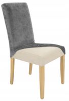 Pokrowiec Na Krzesło Szary Welur Elastyczny