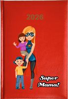 Kalendarz A5 2026 tygodniowy KSIĄŻKOWY PLANER Z NADRUKIEM SUPER MAMA