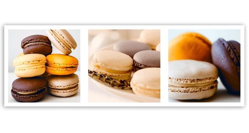 Emaga Obraz na płótnie, Deserowe makaroniki - zestaw - 90x30 zdjęcie 3