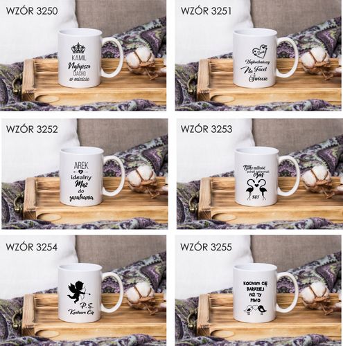 Kubek z nadrukiem DZIEŃ DOBRY KOCHAM CIĘ na Arena.pl