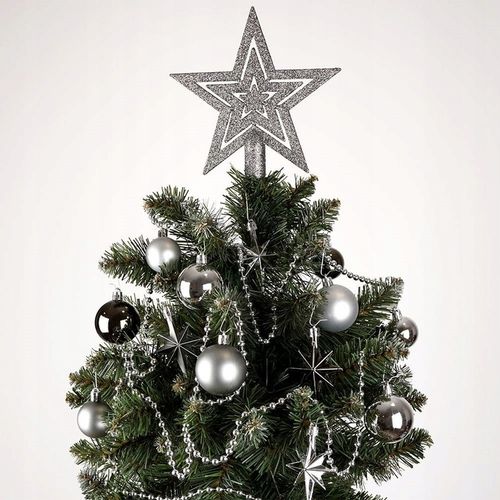 45x Bombki CHOINKOWE świąteczne nietłukące SREBRNE zestaw bombek na choinkę na Arena.pl