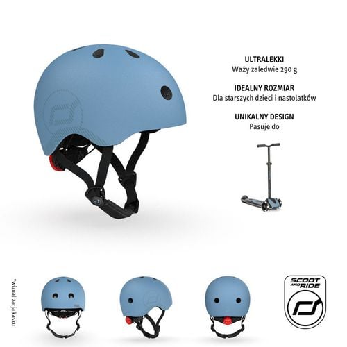 Kask dla dzieci Scootandride M-L dla nastolatków Steel 55-59 cm na Arena.pl