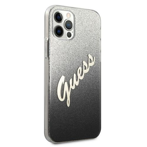 Guess GUHCP12LPCUGLSBK iPhone 12 Pro Max 6,7" czarny/black hardcase Glitter Gradient Script na Arena.pl