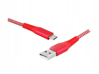 KABEL USB-A MicroUSB CZERWONY 1M MOCNY OPLOT SZYBKIE ŁADOWANIE I TRANSFER