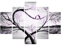 105CM 150CM ZEGAR 5 ELEM W FIOLETOWYM ŚWIETLE KSIĘŻYCA DRUK OBRAZ