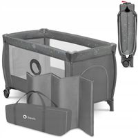 Łóżeczko turystyczne Lionelo LO-STEFI PLUS GREY MULTICOLOR