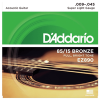 Struny do gitary akustycznej akustyka 85/15 Bronze Daddario EZ890 9-45