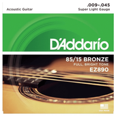 Struny do gitary akustycznej akustyka 85/15 Bronze Daddario EZ890 9-45