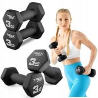 Zestaw 2x3kg hantle żeliwne hantelki ciężarki do ćwiczeń fitness Trex