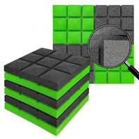 Panele akustyczne BUFFO 30×30 cm| grafit zielony| ZESTAW | – 4 szt