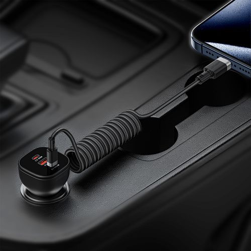 Kabel przewód spiralny USB-C - USB-C 480Mb/s 3A 1.2m - czarny na Arena.pl