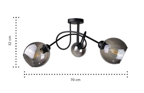 Lampa sufitowa 3xE27 RING BLACK na Arena.pl
