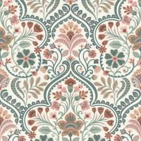 TAPETA DEKORACYJNA ROŚLINNY WZÓR KWIATY LIŚCIE WINYLOWA NA FLIZELINIE