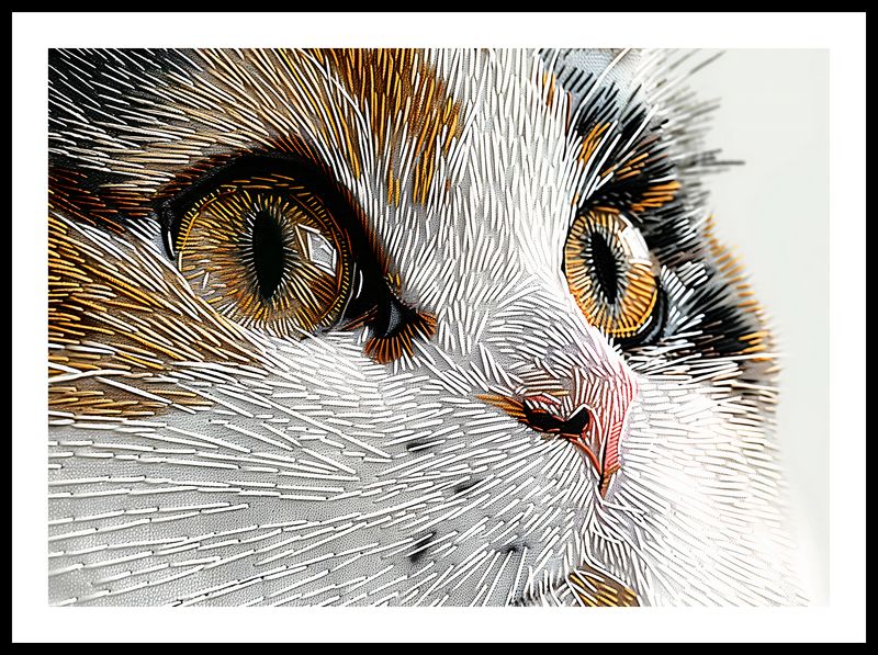 Plakat 70x50cm Nitkowany Kot zdjęcie 3