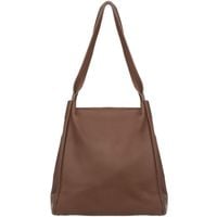 VERA PELLE torebka damska skórzana shopper z saszetką V508 brązowa