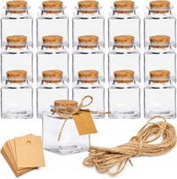 Szklana Butelka z Korkiem 50ml Zestaw słoiczków 15szt 4x4x6cm