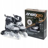 ŁYŻWOROLKI WROTKI ŁYŻWY 4W1 ENERO PRO ŚWIECĄCE KÓŁKA LED R. 26-29