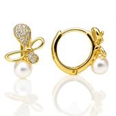 kolczyki ze stali szlachetnej platerowane 14k złotem, zapięcie angielskie k