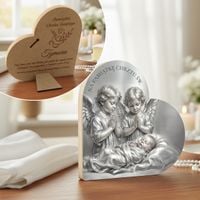 Obrazek z Grawerem Pamiątka Chrztu dla Dziecka Prezent od Ojca Chrzestnego