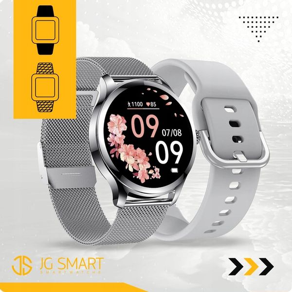 SMARTWATCH DAMSKI DLA KOBIETY MENU PL ROZMOWY SMART WATCH SREBRNY 2 PASKI zdjęcie 7