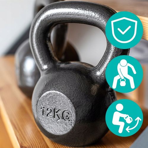 KETTLEBELL ODWAŻNIK DO ĆWICZEŃ KETTLE HANTLA HANTEL ŻELIWNY FITNESS 12KG na Arena.pl