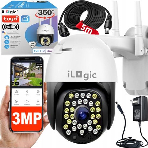 KAMERA ZEWNĘTRZNA OBROTOWA IP WiFi 3Mpx TUYA Bezprzewodowa Full HD 4x ZOOM na Arena.pl