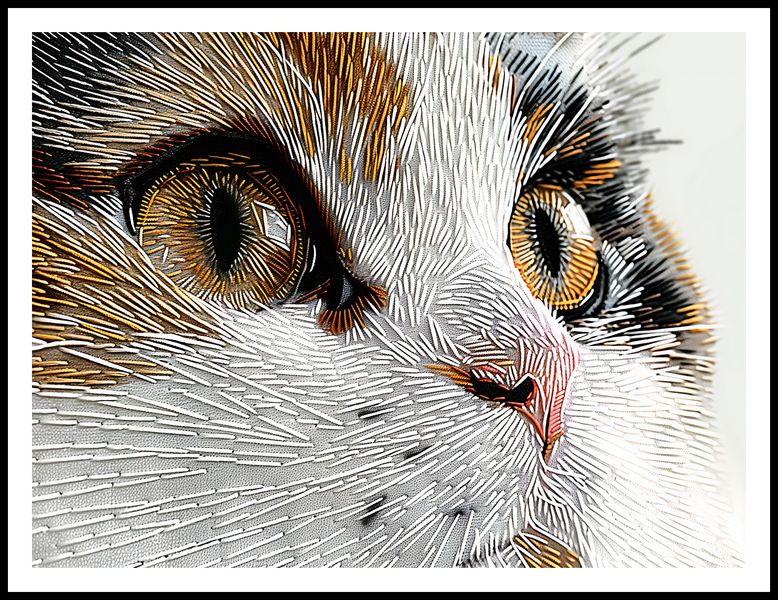 Plakat 100x75cm Nitkowany Kot zdjęcie 3