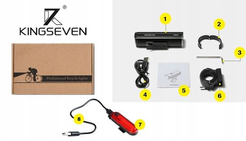 Mocna Lampka ROWEROWA Światło LED przód + tył 1000lm latarka 4800mAh ROWER na Arena.pl