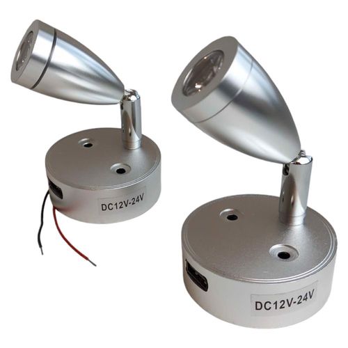 Lampka LED Ścienna 12 V Zestaw 2 szt Srebrne na Arena.pl