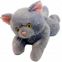 PLUSZAK KOT KOTEK SZARY leżący 45cm Kocurek maskotka PRZYTULANKA PODUSZKA