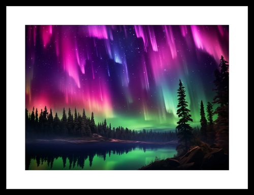 Plakat 35x25cm Zorza Nad Lasem na Arena.pl