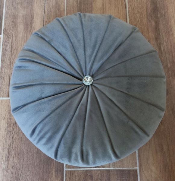 Poduszka dekoracyjna ozdobna okrągła welur zielona zdjęcie 9