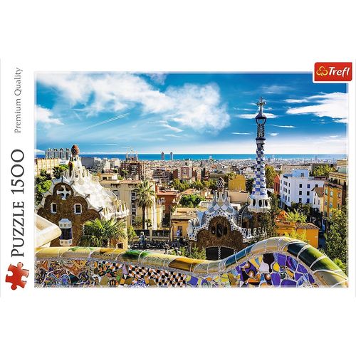 Puzzle 1500 Elementów Park Guell, Barcelona na Arena.pl