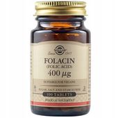 Kwas Foliowy Solgar Folic Acid 400 mcg Ciąża Układ Nerowy Serce 100 tabs